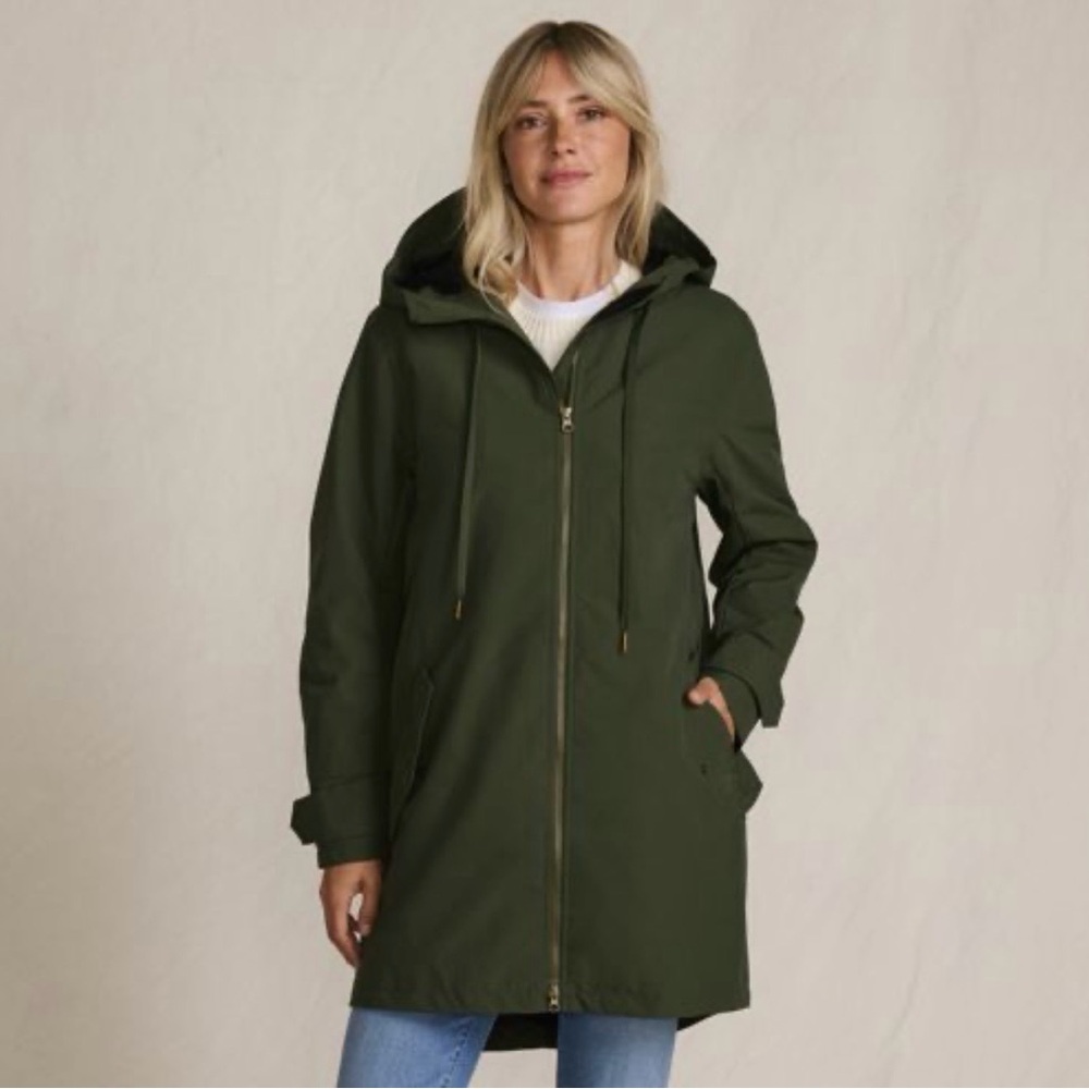 Lands' End Women's Olive A line Rain Jacket